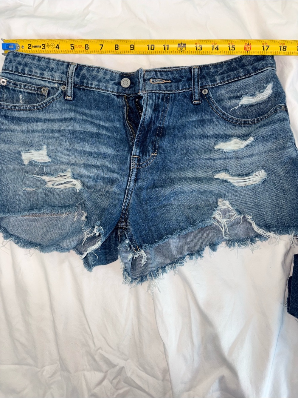 Lucky Brand Ripped Mid-Blue Denim Cutoff Shorts
